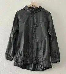 Nike Jacket Zebra Print Large Black Windrunner Blacklight Flash Hoodie Full Zip