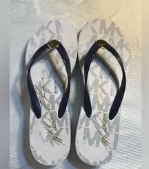 Michael Kors Navy and Gold Sandals