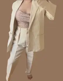 Rachael Wang Oversized oatmeal blazer‎ neutral size Small