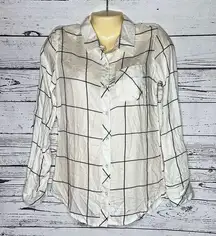 Thread+Supply NWT Size XS White & Black Windowpane Button Down Shirt