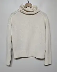360 Cashmere Womens Raelynn Ivory 100% Cashmere Turtleneck Sweater Sz S Soft