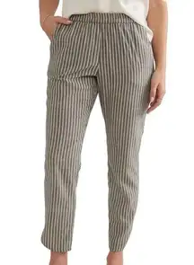 Marine Layer Lightweight High Waist High Rise Allison Pant in Black White Stripe