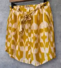 LOFT XXS Button‎ Down Circle Skirt Yellow