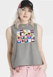 Take Pride what a colorful world grey‎ sleeveless tank top XL