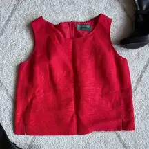 Vintage Red Structured Sleeveless Top Petite Classic 90s Minimalist Style