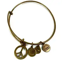 ALEX AND ANI  | Bronze World Peace Bangle Charm Bracelet