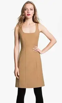 Tory Burch Azalea Camel Tan Wool Sleeveless Sheath Dress Size 4