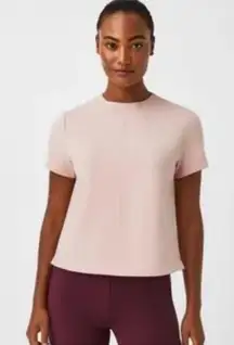 NWT SPANX Pink large the perfect funnel top Crew‎ Neck back zip flattering