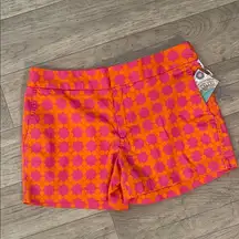 Sigrid Olsen NWT sz 4 Orange Pink Patterned geometrical Shorts