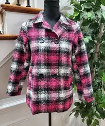 Me Jane Women's Multicolor Polyester Long Sleeve Button Casual Long Coat Size 10