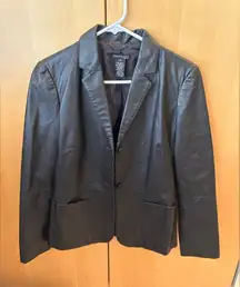Kenneth Cole Reaction Dark Brown Leather Blazer