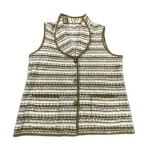 Vintage Orvis Vest Womens Medium XL Earth Tone Southwest Fleece Belted Back