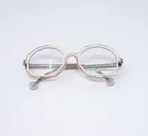 L.A. Eyeworks Lunch Box Octagon Sculptural Round Clear Rims Reading Glasses