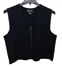 Requirements Full Zip‎ Cable Knit Wool Vest Women's Size Large Black