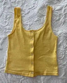 Yellow Cropped Tank Top