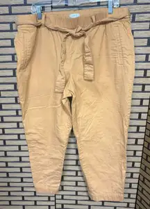 Loft Orange Tie Waist Crops Size XL