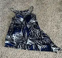 Dream suit‎ tankini top black,blue and white leaf design size 8