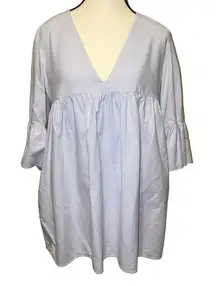 Zara Trafaluc Collection Babydoll Romper Mini Dress Pale Lavender Cotton Size M