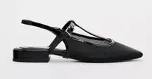 Never worn Zara Black Mesh Flats