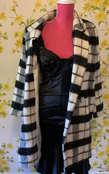 wool blend plaid coat size S