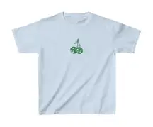 ElleTees White T-Shirt with Green Cherry 8 Ball - Medium