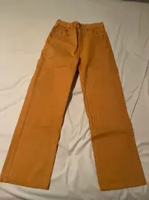 Orange Wide Leg Jeans