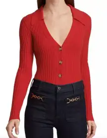 Veronica Beard Lazana Cardigan Womens Size Large‎ Orange Cashmere Preppy Luxury