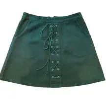 Sadie and Sage  Denim Mini Skirt Green Tie Size Small