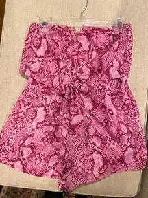 Hot Pink Snakeskin Romper