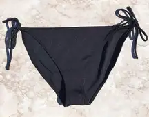 Black High Rise Classic Side Tie  Bikini Bottoms