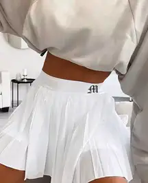 White Pleated Skirt