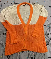 Trouvé SM Orange and White Women's Sweater