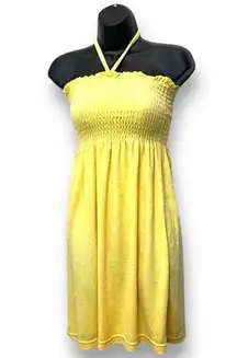 Exist Women's‎ Yellow Halter Terry Dress One Size Fits Most Summer Beach Casual