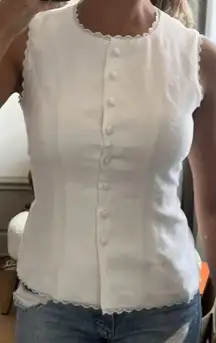 Amela White Linen Top