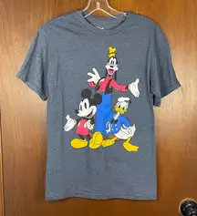 Disney Grey Unisex Short Sleeve Casual Graphic Tee Size Small