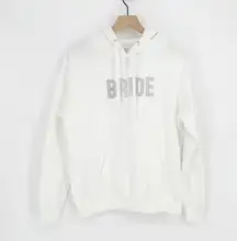 Beach Riot Bride Rhinestone Crewneck Sweatshirt Hoodie in White Women's S/M