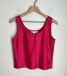 St. John Knit Vintage Sparkle Metallic Tank Top Barbie Pink Size 4
