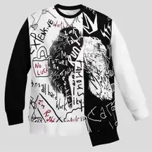 Disney Parks Cruella De Vil asymmetric graphic sweatshirt, size XL