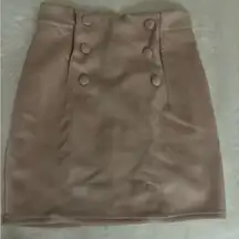 Chic Tan Double-Breasted Women's Mini Skirt