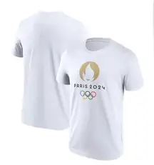 OFFICIALLY LICENSED Paris 2024 Olympics White Cotton Tee Shirt Ladies Large