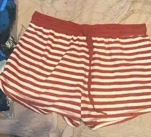 Z support white and red striped pj short medium