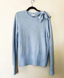 NWT TED BAKER Wool Ribbed Knit Bow Light Blue Large