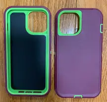 iPhone 12Pro Max 360 Shock Defender Case - Violet/Green