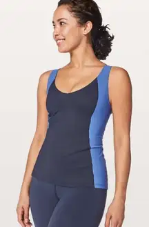 Lululemon Long Breath 2-in-1 Tank Midnight Navy Moroccan Blue