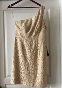 J. Crew Wedding Cream Lace One Shoulder Dress