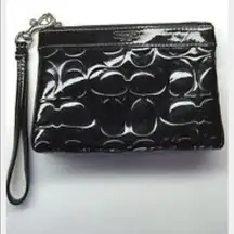 Black Patent Leather Wristlet