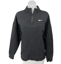 Nike Women's Black Fleece 1/4 Zip High Neck Pullover Sweatshirt Top Size M