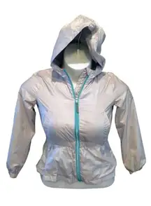 Michael Kors Silky Light Weight Wind Breaker Silver Jacket Teen  Size 14