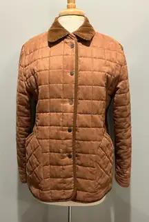 Casual Corner Corduroy/Faux Suede Quilted barn chore cabin core jacket size L