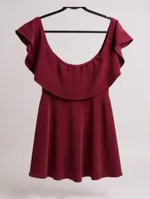 Windsor Red Off Shoulder Ruffle Skater‎ Party Dress Large